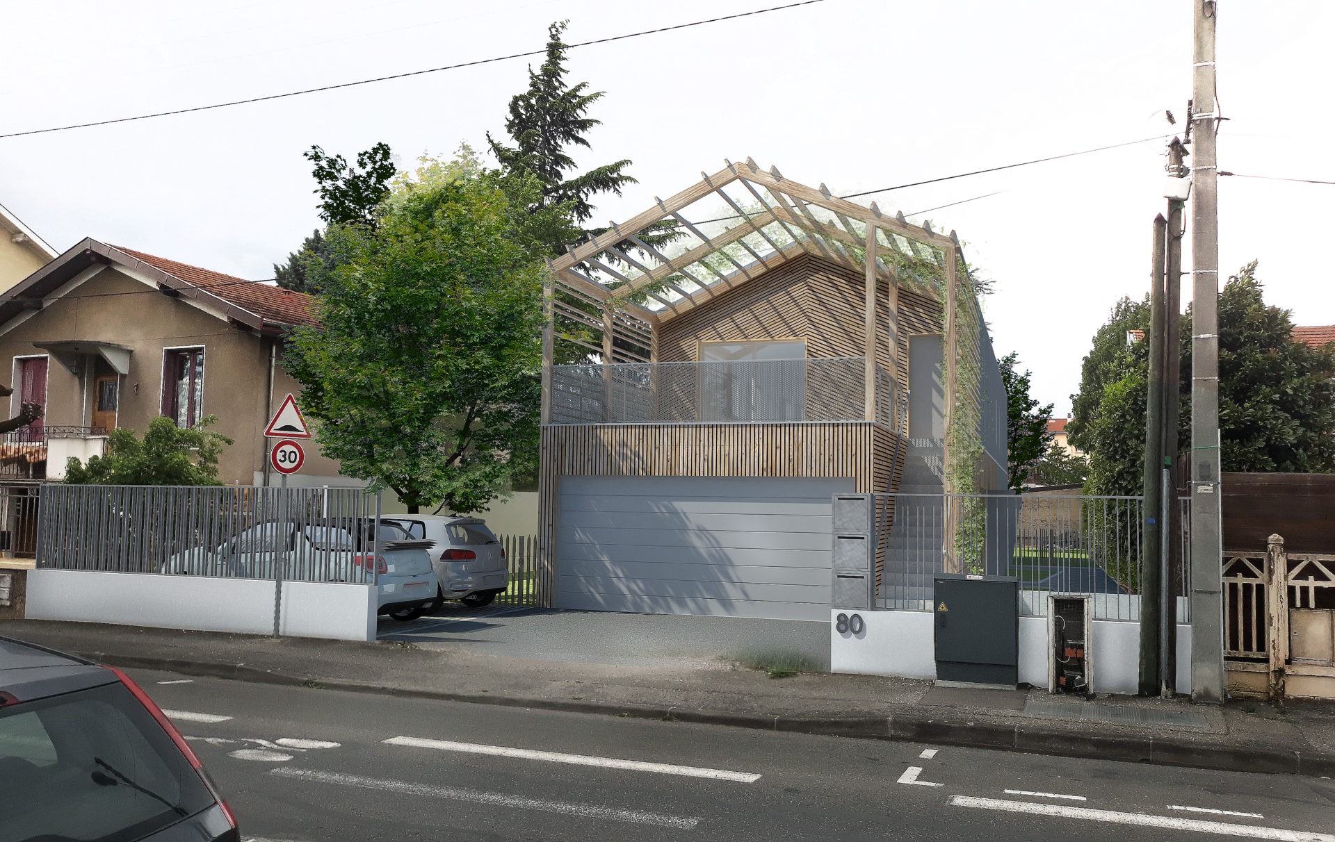 3 logements intermédiaires Bron Lyon métal bois habitat urbain 2