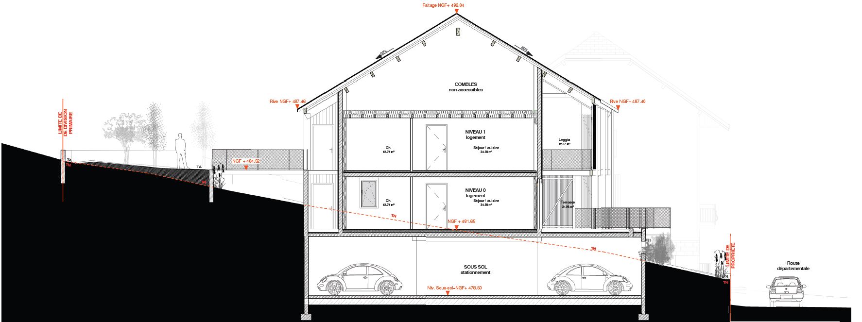 asb architecture logement intermédiaire coupe collectif