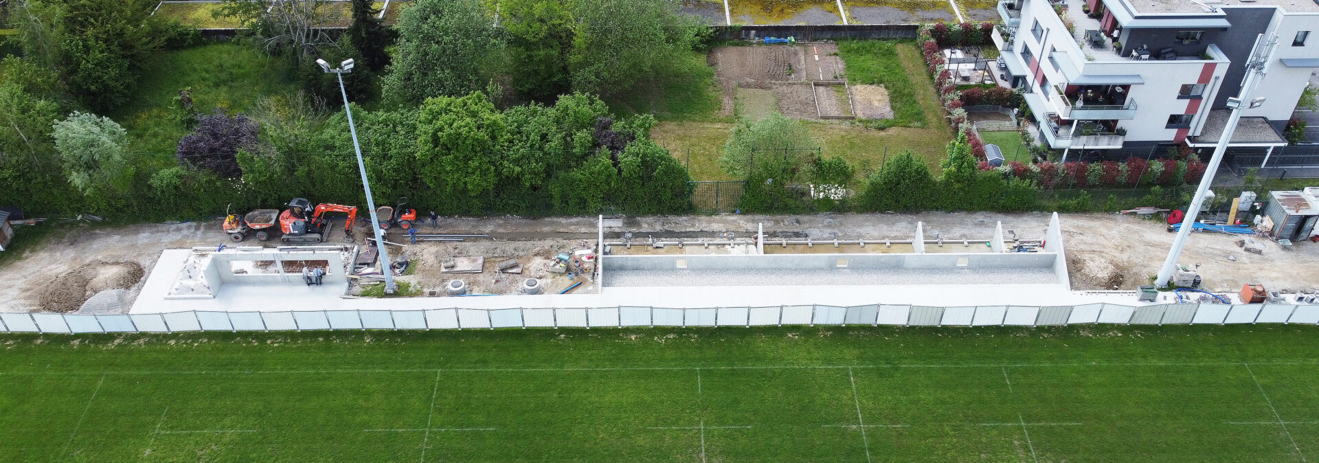 démarrage du chantier des tribunes sportives à la Motte Servolex